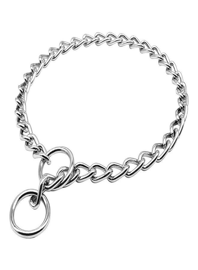 Pure Source India Diamond Cut Silver Dog Choke Chain Training Dog Collar for Cats, Puppies and Dogs (24 inch), Hard Metal, (Pack of 1) - Image 1